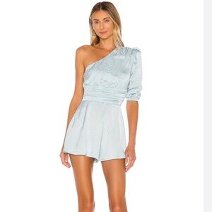 Revolve NBD Elegant Women's Light Blue silk romper